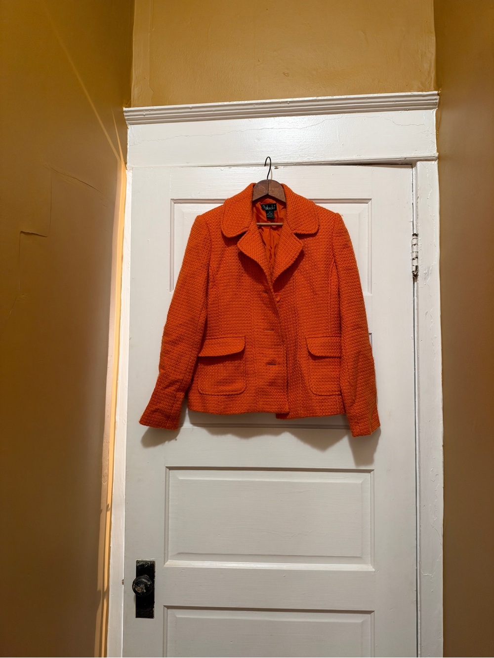 Rafaella Vibrant Orange Textured Blazer Jacket